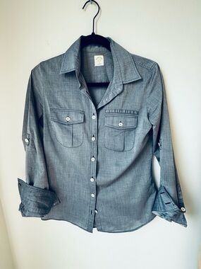 J. Crew Grey Chambray Button-Down Shirt